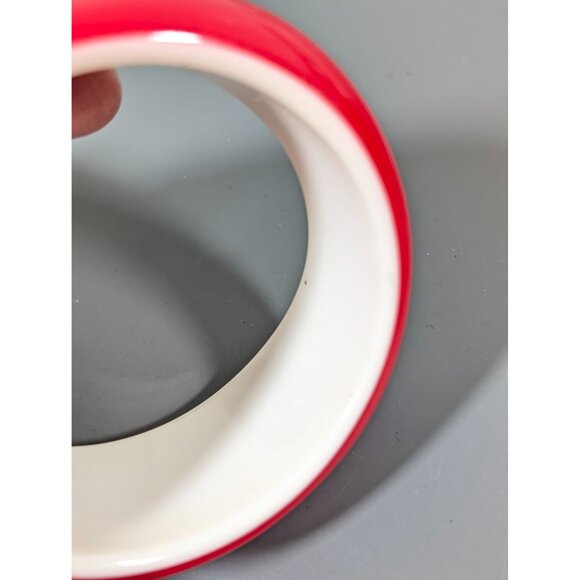 Vintage Asymmetrical Lucite Bangle Bracelet Pink White Bold Chunky 8" - Picture 6 of 7